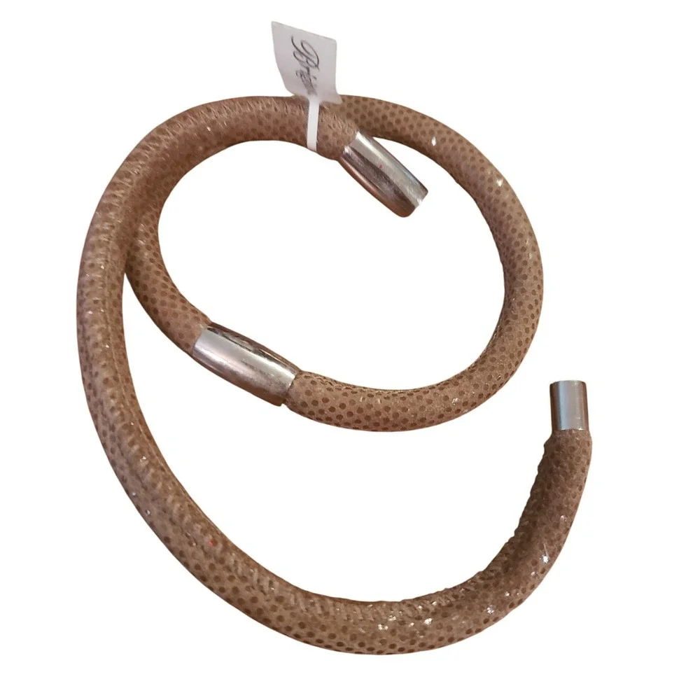 Brighton Taupe Sparkle Bangle Bracelet Magnetic Closure‎ Fashion Jewelry NWT